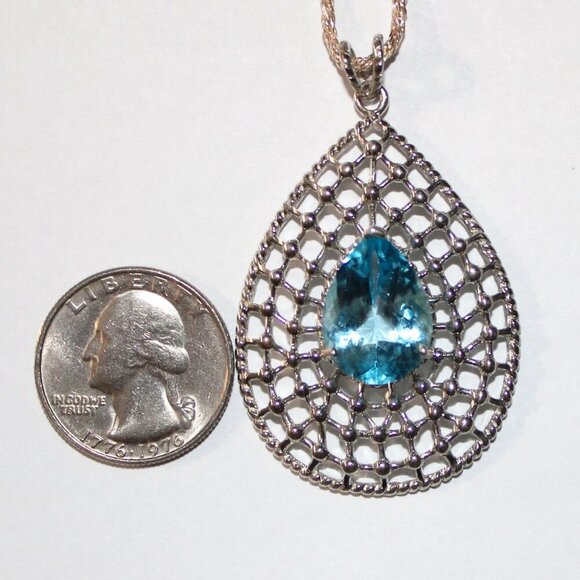 Sterling Silver Topaz Necklace - Picture 3 of 6